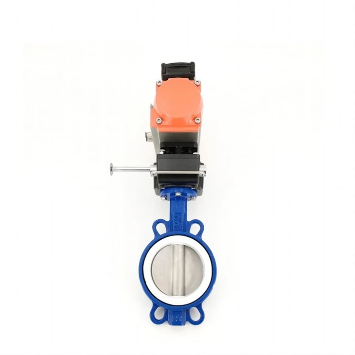 Pneumatic Wafer Butterfly Valve With Manual Mechanism