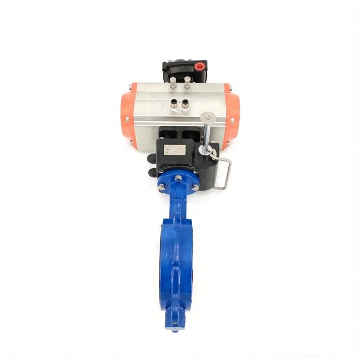 Pneumatic Wafer Butterfly Valve With Manual Mechanism
