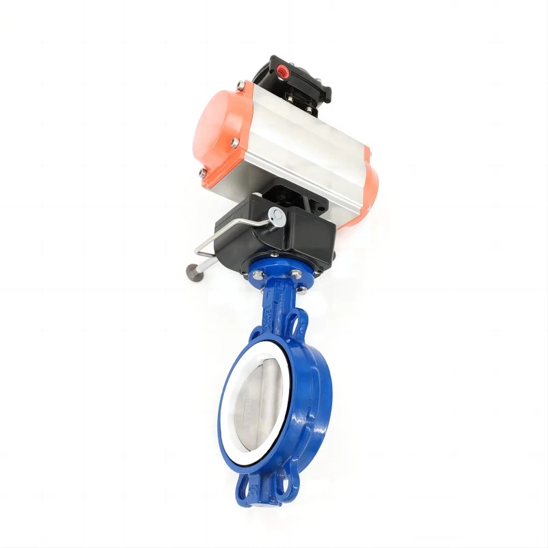 Pneumatic Wafer Butterfly Valve with Manual Mechanism detail